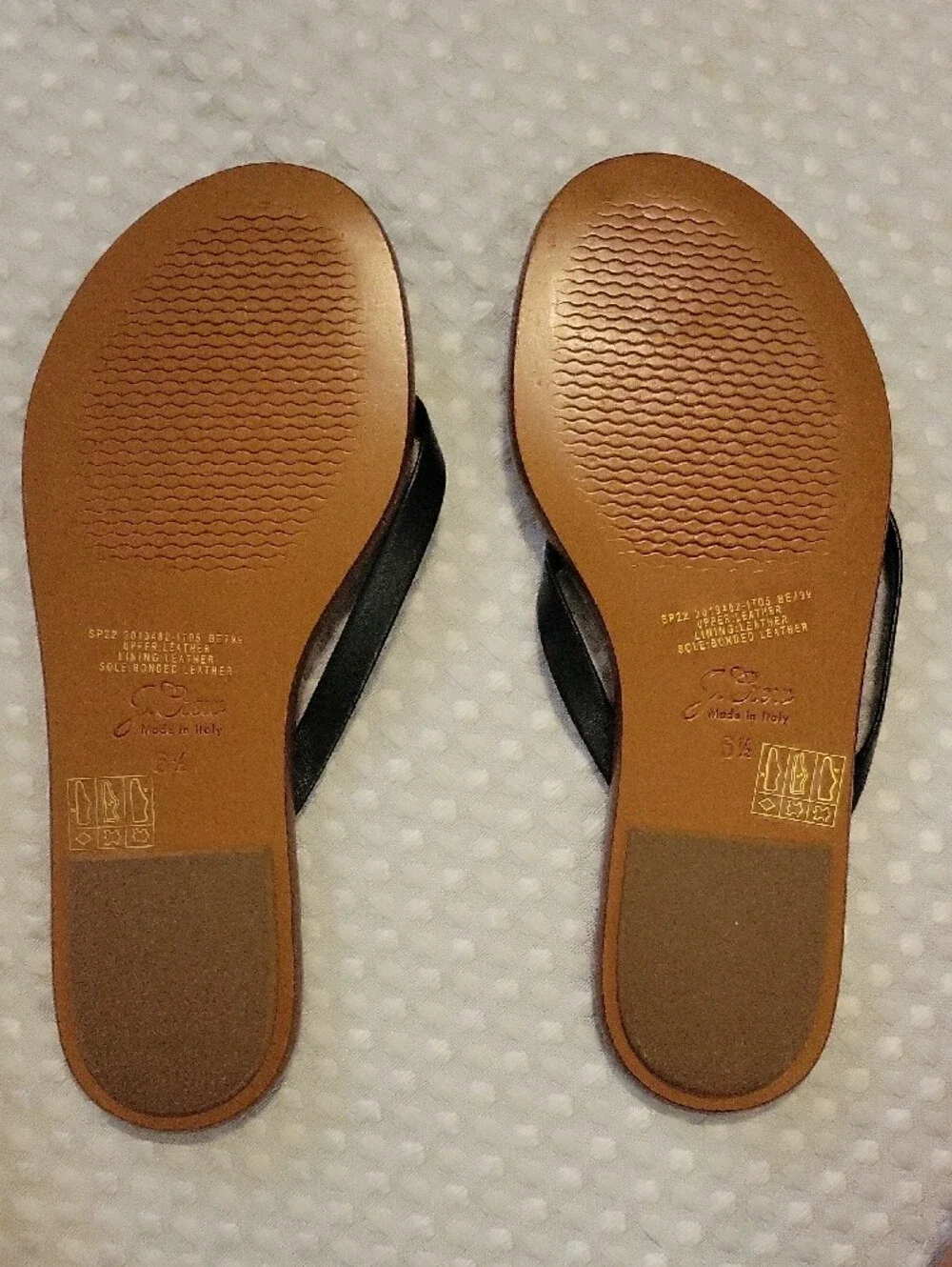 J. Crew Black Leather Sandals with Tan Trim